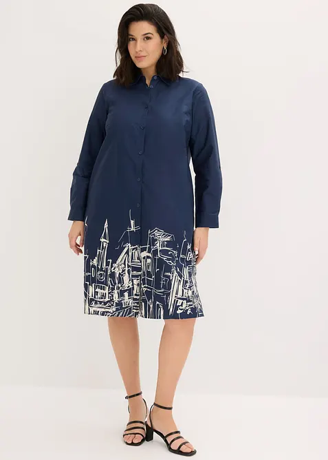 Abito chemisier in popeline di cotone, bonprix