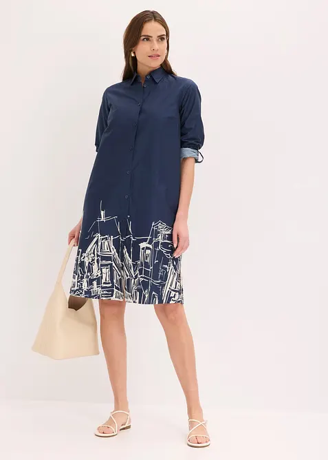 Abito chemisier in popeline di cotone, bonprix