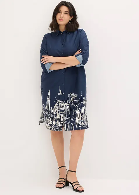 Abito chemisier in popeline di cotone, bonprix