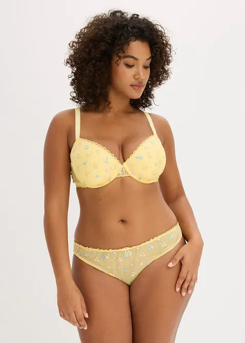 Reggiseno con coppe preformate e ricami delicati, bonprix