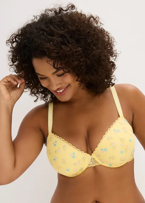 Reggiseno con coppe preformate e ricami delicati, bonprix
