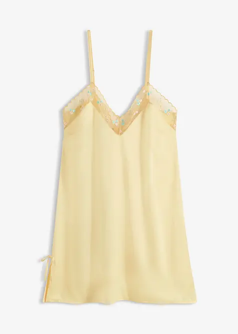Sottoveste di satin con ricamo delicato, bonprix