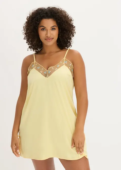 Sottoveste di satin con ricamo delicato, bonprix