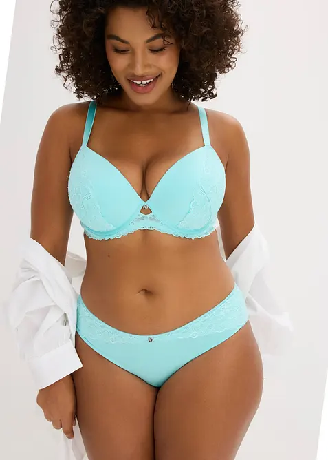 Reggiseno con coppe preformate in pizzo morbido, bonprix