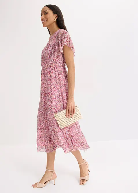 Abito midi in morbido mesh, bonprix