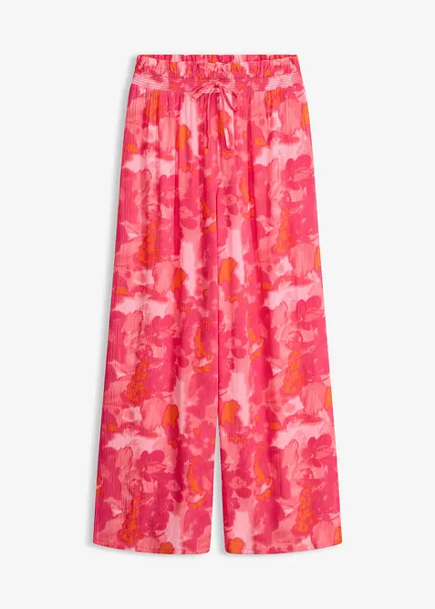 Pantaloni da spiaggia in crinkle operato, bonprix