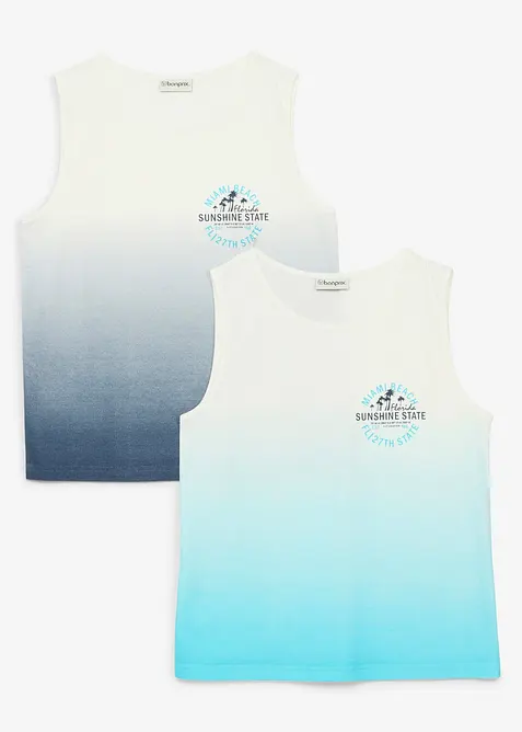 Canotta dai colori sfumati in puro cotone (pacco da 2), bonprix