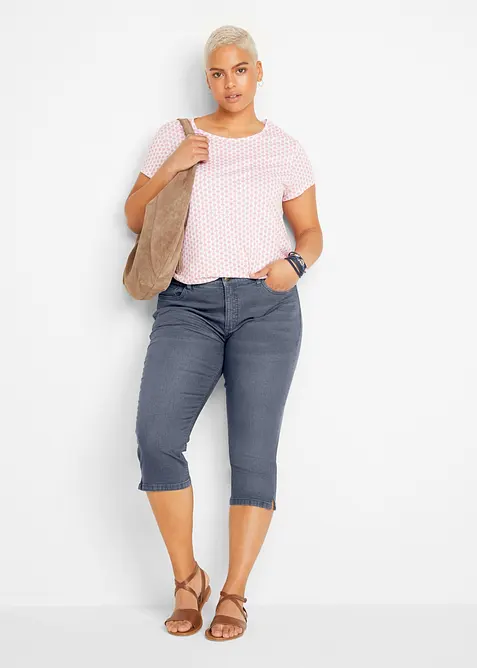 Jeans capri elasticizzati, bonprix