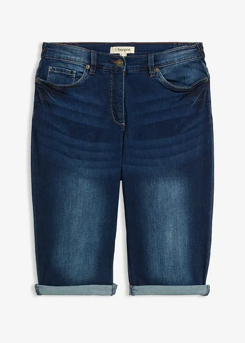 Bermuda in jeans con vita media parzialmente elasticizzata, bonprix