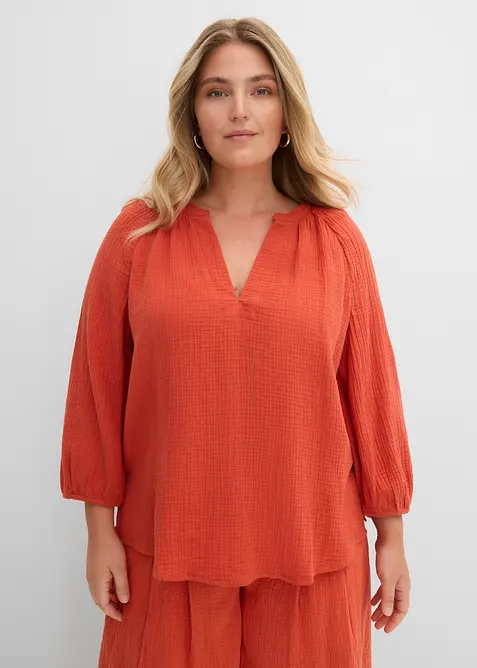 Blusa oversize in mussola, bonprix