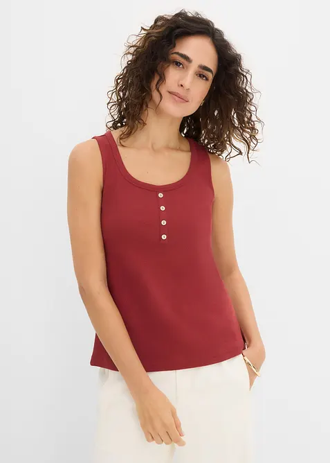 Top a costine lungo fino ai fianchi, bonprix