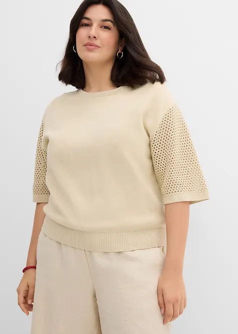 Maglione in misto cotone, bonprix