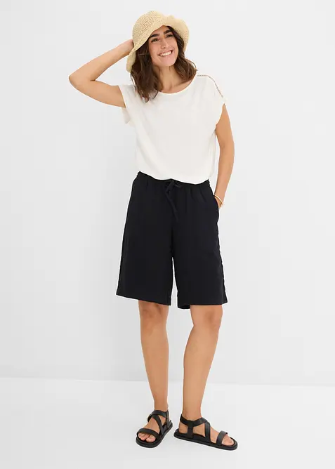 Bermuda in misto viscosa con elastico in vita, bonprix