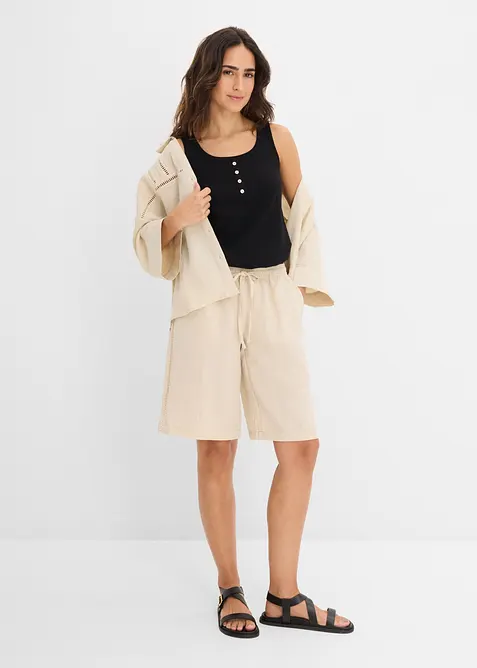 Bermuda in misto viscosa con elastico in vita, bonprix