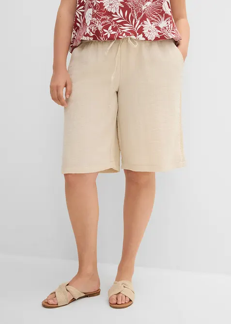 Bermuda in misto viscosa con elastico in vita, bonprix