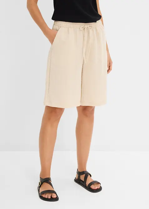 Bermuda in misto viscosa con elastico in vita, bonprix