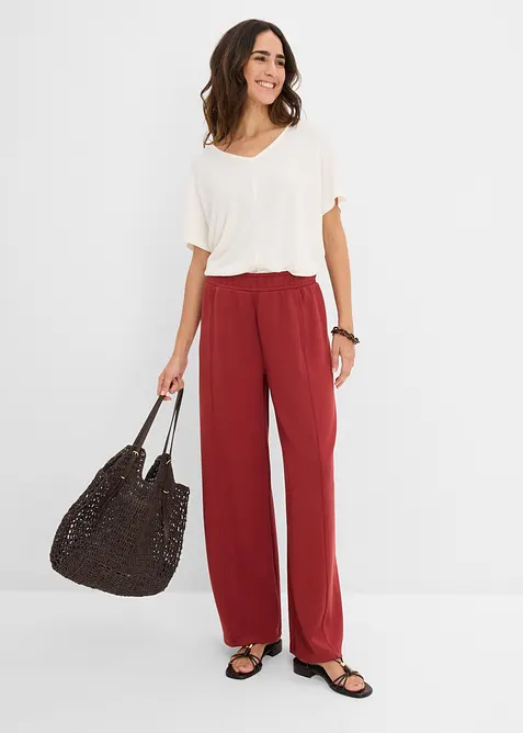 Pantaloni larghi effetto neoprene, bonprix