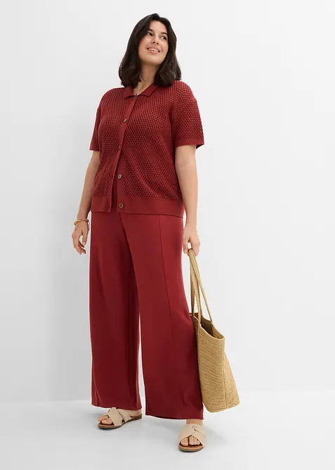 Pantaloni larghi effetto neoprene, bonprix