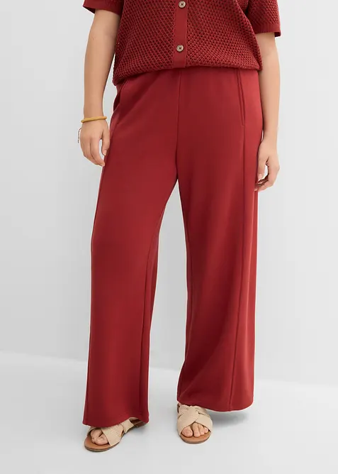 Pantaloni larghi effetto neoprene, bonprix