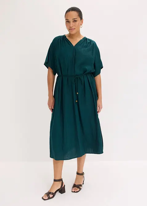 Abito midi in misto viscosa morbido, bonprix