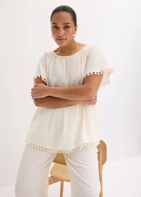 Blusa in misto viscosa morbido, bonprix