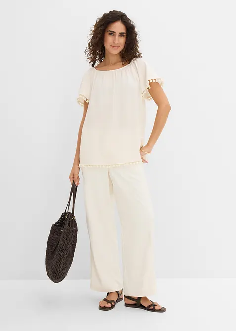 Blusa in misto viscosa morbido, bonprix