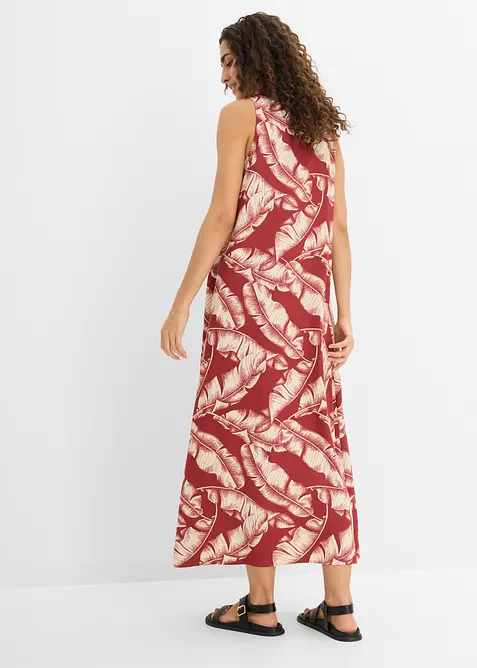 Abito largo in misto viscosa con stampa allover, bonprix