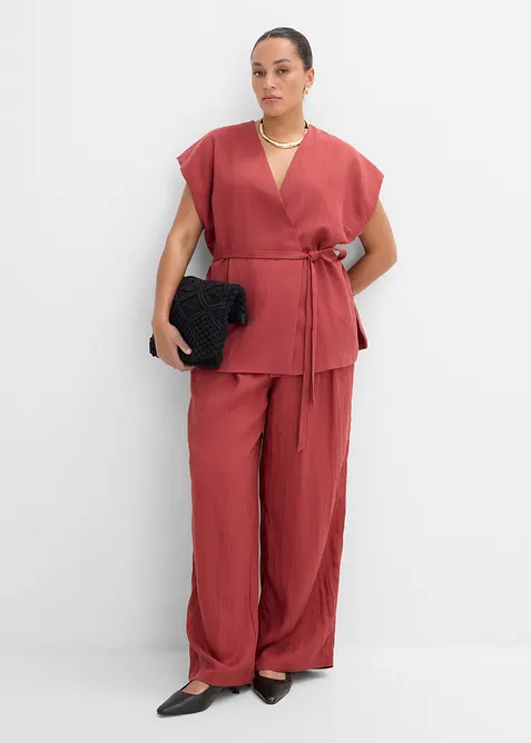 Gilet in misto viscosa con cintura, bonprix