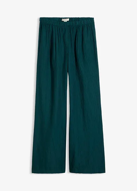 Pantaloni in misto viscosa con effetto plissettato, bonprix