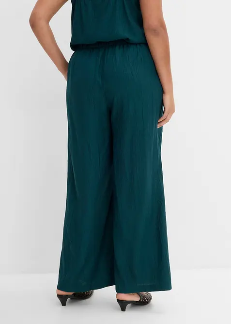 Pantaloni in misto viscosa con effetto plissettato, bonprix