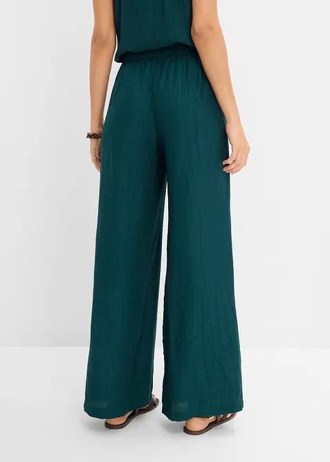 Pantaloni in misto viscosa con effetto plissettato, bonprix