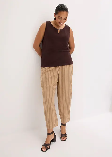 Top in maglia con perle, bonprix