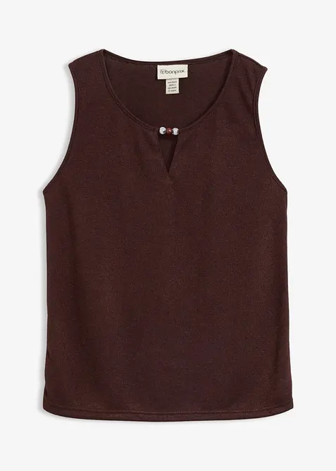 Top in maglia con perle, bonprix