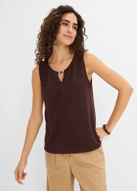 Top in maglia con perle, bonprix