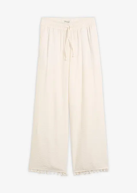 Pantaloni con elastico in vita in misto viscosa fluente, bonprix