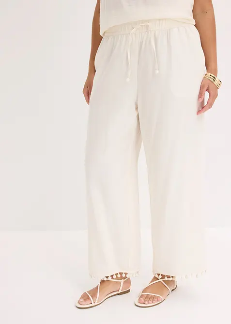 Pantaloni con elastico in vita in misto viscosa fluente, bonprix