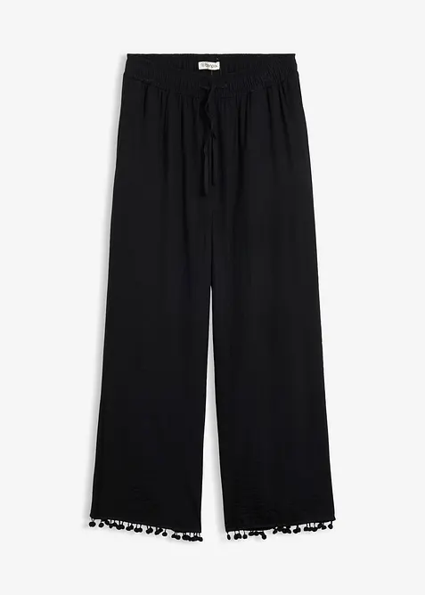 Pantaloni con elastico in vita in misto viscosa fluente, bonprix