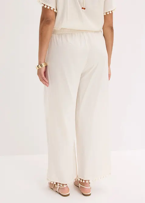 Pantaloni con elastico in vita in misto viscosa fluente, bonprix