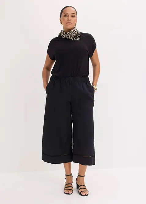 Pantaloni culotte in misto viscosa fluente, bonprix