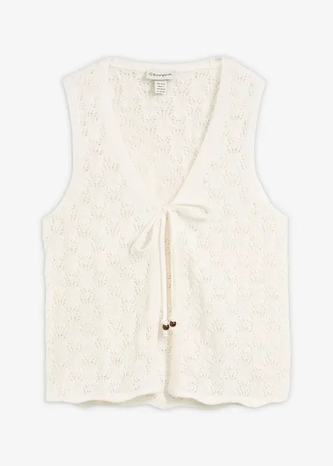 Gilet in maglia traforata, bonprix