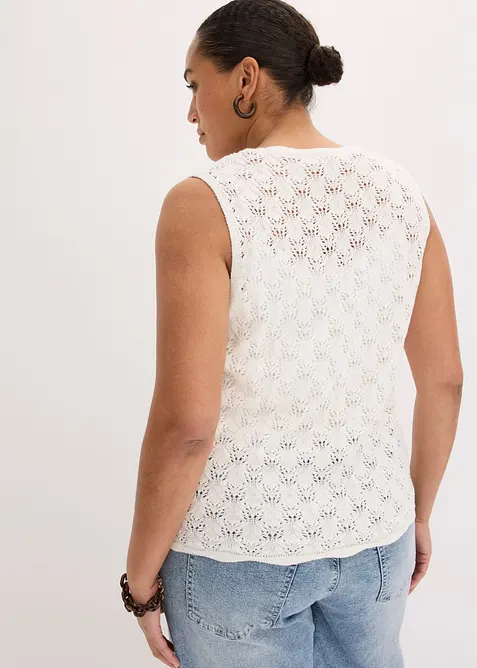 Gilet in maglia traforata, bonprix