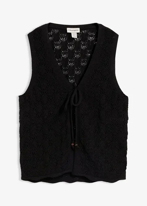 Gilet in maglia traforata, bonprix