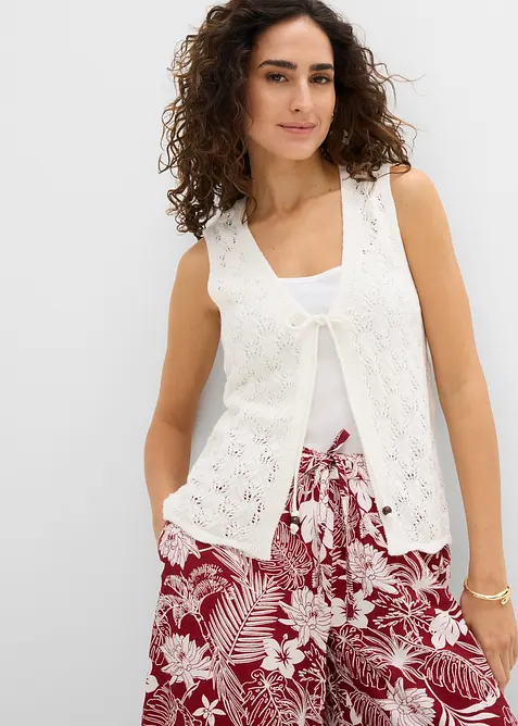 Gilet in maglia traforata, bonprix