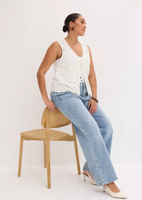 Gilet in maglia traforata, bonprix