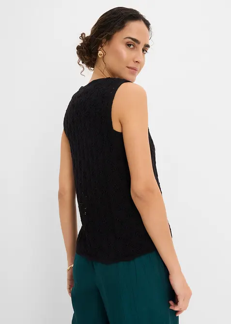 Gilet in maglia traforata, bonprix