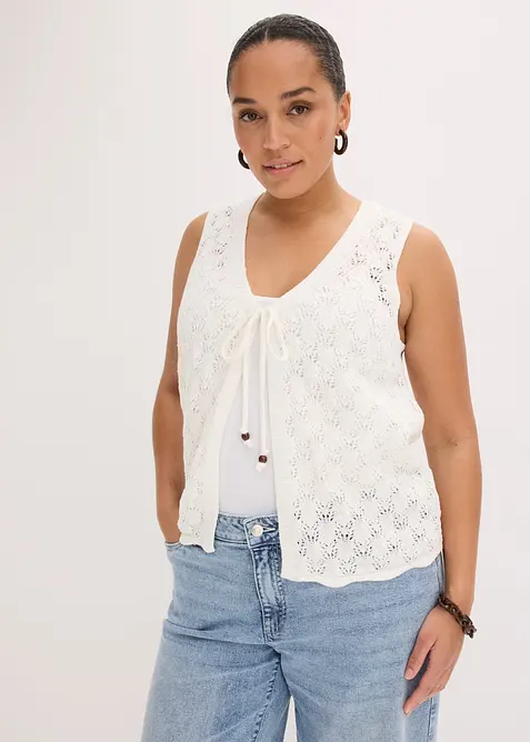 Gilet in maglia traforata, bonprix