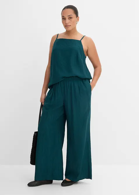 Top in misto viscosa con effetto plissettato, bonprix