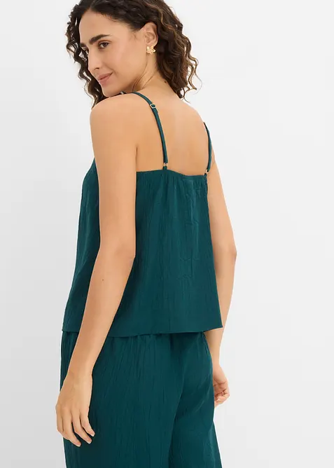 Top in misto viscosa con effetto plissettato, bonprix