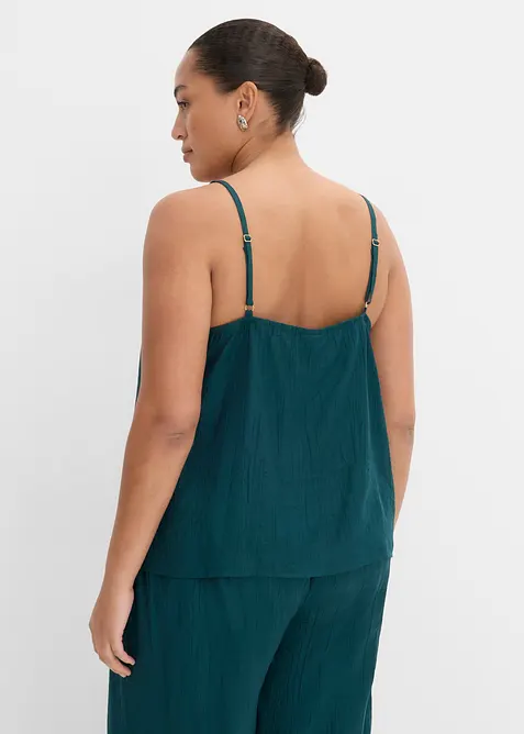 Top in misto viscosa con effetto plissettato, bonprix