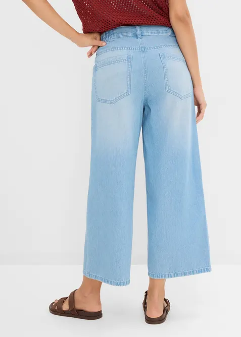 Jeans wide leg con cinta comoda, vita media, bonprix